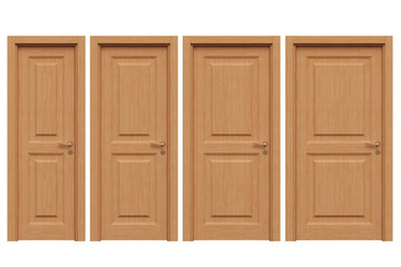 interior doors isolate on a transparent background, interior furniture, 3D illustration, cg render