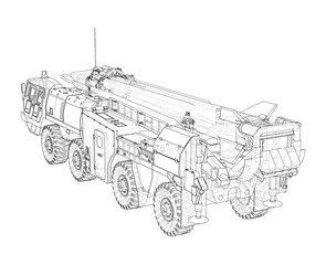 Wall Mural - Army Rocket artillery system. Military concept