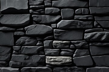 Sticker - Slate or natural stone background, dark grey or black. Generative AI