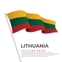 Wall Mural - Template vector Lithuania flag modern design