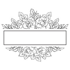 Wall Mural - rose flower frame outline decoration