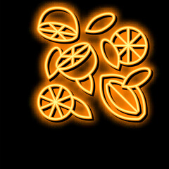 Canvas Print - composition lemon neon glow icon illustration