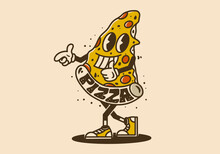 Mascot Character Design Of A Pizza Slice