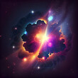 © Visual - Heart in the space Colorful nebular galaxy stars and clouds as universe wallpaper
