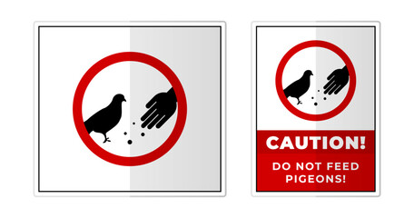 Do not Feed Pigeons Sign Label Symbol Icon Vector Illustration