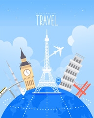 Landmark Landscape Illustration of Travel Destination 
