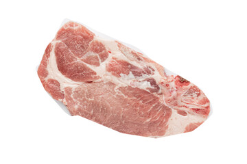 Piece of pork meat isolated on white background.