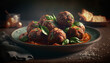 Meat balls food photography photorealistic detailed