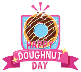 Canvas Print - Happy doughnut day in June logo