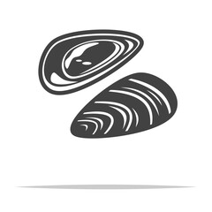 Wall Mural - mussel seafood icon transparent vector isolated