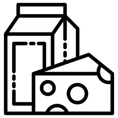 Sticker - milk and cheese icon