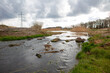 brook in landscape early spring