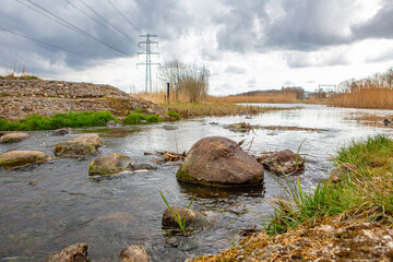 Wall Mural - brook in landscape early spring