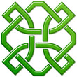 Simple sign made with celtic knots, Irish green. Symbol made with Celtic knots to use in designs for St. Patrick's Day.