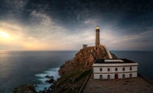 Cabo Vilan Lighthouse At Sunset