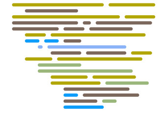 Code on screen vector illustration, flat cartoon coding lines simulation