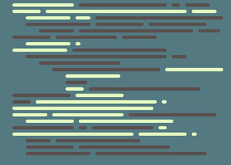 Code on screen vector illustration, flat cartoon coding lines simulation