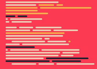 Code on screen vector illustration, flat cartoon coding lines simulation
