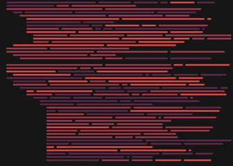 Code on screen vector illustration, flat cartoon coding lines simulation