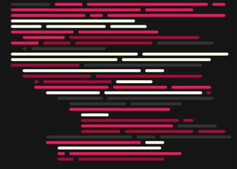 Code on screen vector illustration, flat cartoon coding lines simulation