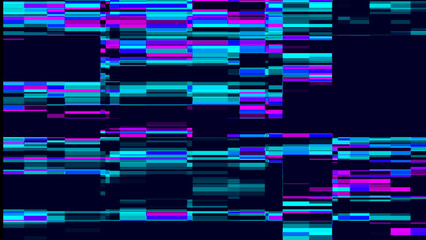 Hacked computer screen with glitch effect. Error templates with distortion lines. Abstract digital background with noise waves. 3D rendering.