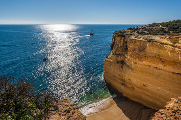 Wall Mural - Beautiful cliffs and beach called Cao Raivoso in Algarve, Portugal