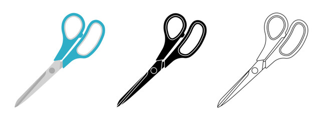 Wall Mural - scissors icons set. isolated cutting scissors. pictogram of scissor. symbol of cutting. vector illus