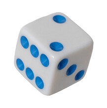 White Six Sided Die. Transparent PNG.