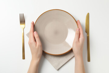empty plate, composition for minimal and minimalism concept