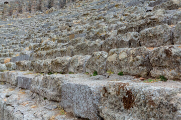 Wall Mural - Pergamon Ancient City. Partially ruined seats of great Hellenistic threatre (2nd century BCE) of Pergamon on top of Kale Hill.Bergama, Turkey (Turkiye)