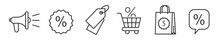 Sales Vector Line Icons - Thin Line Icon Collection On White Background