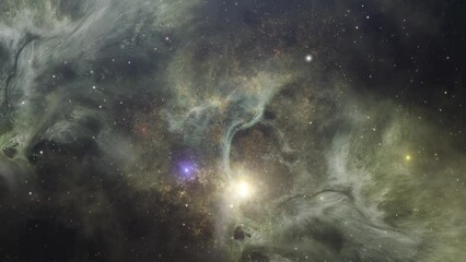 Wall Mural - nebula and bright glowing stars in space.