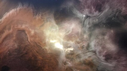 Wall Mural - bright glowing nebula in space.