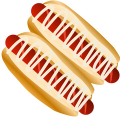 Wall Mural - hot dog with mustard isolated on white