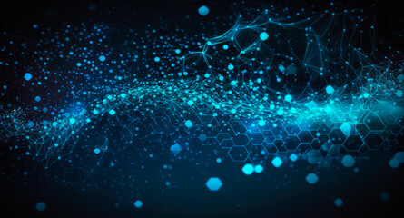 Abstract technology particles background. Network connection. Generative AI