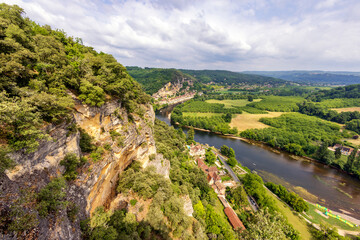 Poster - Blick in das Tal der Dordogne Richtung La Roque-Gageac