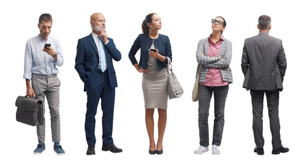 business people standing and waiting