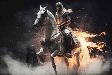 the knight on a fire horse