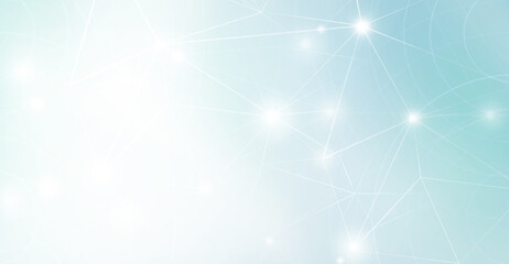 Wall Mural - panoramic abstract dot and triangle light connection background, the world is connect and smaller co