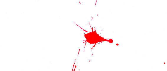 Blood splatters. Red blots of watercolor Realistic bloody splatters for Halloween Drop of blood concept.