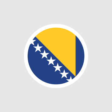 Flag of Bosnia and Herzegovina. Bosnian blue and yellow flag with stars. State symbol of Bosnia and Herzegovina.