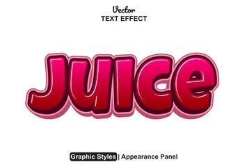 juice text effect with graphic style and editable.