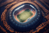 Fototapeta Sport - Dramatic view of soccer stadium. Photo generative AI