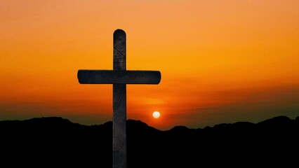 Wall Mural - A Easter cross on the nature background