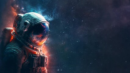 space suits isolated on space background. motion.