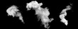 Flowing smoke isolated on black background. Paint splashing. Exploding white powder. Wide abstract illustration	
