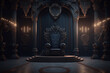 the royal throne in the throne room, created by a neural network, Generative AI technology