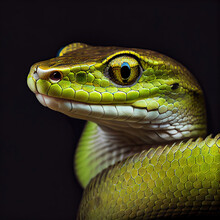 Rough Green Snake As Animal Studio Portrait (Generative AI)