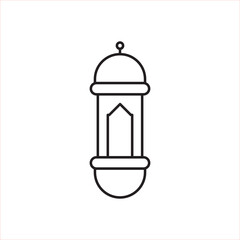 Wall Mural - Ramadan Lantern Symbol Monochrome Background Vector Illustration