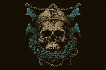 Skull. Vector illustration for t-shirt design